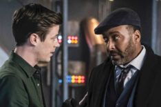 Grant Gustin as Barry Allen and Jesse L. Martin as Captain Joe West in The Flash - Season 6, Episode 16