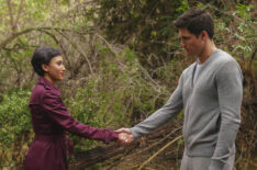 Robbie Amell as Nathan and Andy Allo as Nora in Upload - Season 1