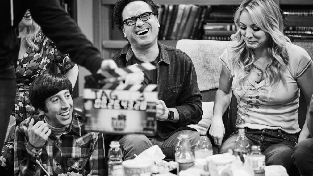Simon Helberg, Johnny Galecki, and Kaley Cuoco behind the scenes of The Big Bang Theory