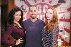The set of The Young and the Restless - Mishael Morgan, Bryton James, Camryn Grimes
