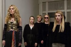 American Horror Story Season 3 Coven cast - Lily Rabe, Taissa Farmiga, Evan Peters, Sarah Paulson, Emma Roberts