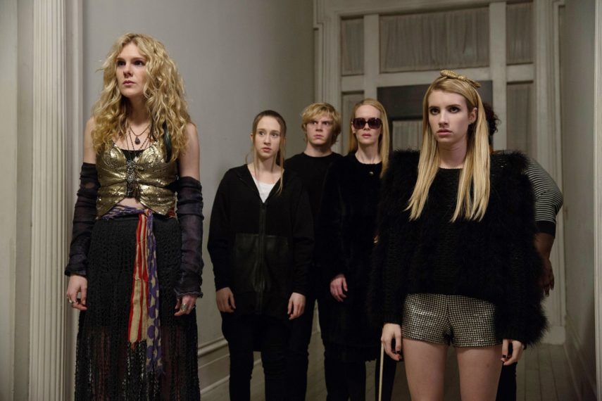 American Horror Story Season 3 Coven cast - Lily Rabe, Taissa Farmiga, Evan Peters, Sarah Paulson, Emma Roberts