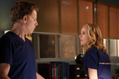 Asa Germann as Tom and Kim Raver Teddy relationship Grey's Anatomy - Season 16