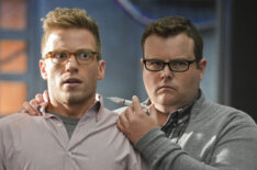 Barrett Foa (Tech Operator Eric Beale) and Adam Bartley (Brown) in NCIS: Los Angeles - 'Traitor'