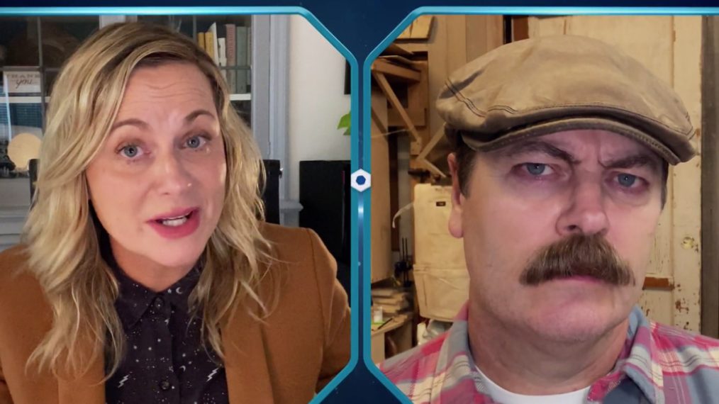 Amy Poehler and Nick Offerman in A Parks and Recreation Special Episode