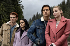 KJ Apa as Archie, Camila Mendes as Veronica, Cole Sprouse as Jughead and Lili Reinhart as Betty - Riverdale Season 5