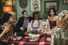 Katy Keene - 'Chapter Ten: Gloria' - Jonny Beauchamp as Jorge Lopez, Casey Cott as Kevin Keller, Ashleigh Murray as Josie McCoy, Lucy Hale as Katy Keene and Julia Chan as Pepper Smith