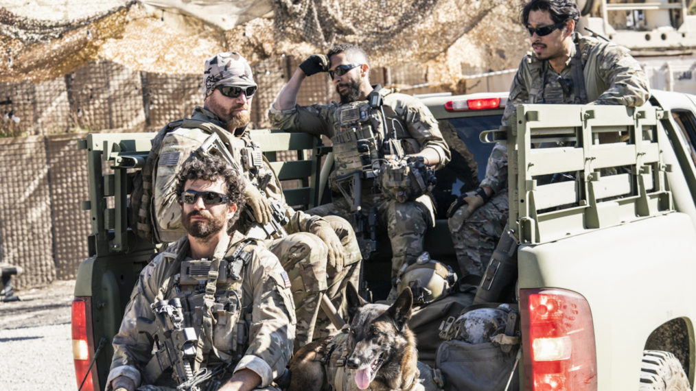 SEAL Team - Scott Foxx as Full Metal, Justin Melnick as Brock Reynolds, Neil Brown Jr. as Ray Perry, and Tim Chiou as Michael 'Dirty Mike' Chen - Season 4 - 'In The Blind'