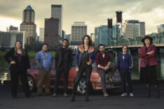 Stumptown Season 1 Cast - Camryn Manheim as Lieutenant Cosgrove, Adrian Martinez as Tookie, Michael Ealy as Detective Miles Hoffman, Cobie Smulders as Dex Parios, Jake Johnson as Grey McConnell, Cole Sibus as Ansel Parios, and Tantoo Cardinal as Sue Lynn Blackbird