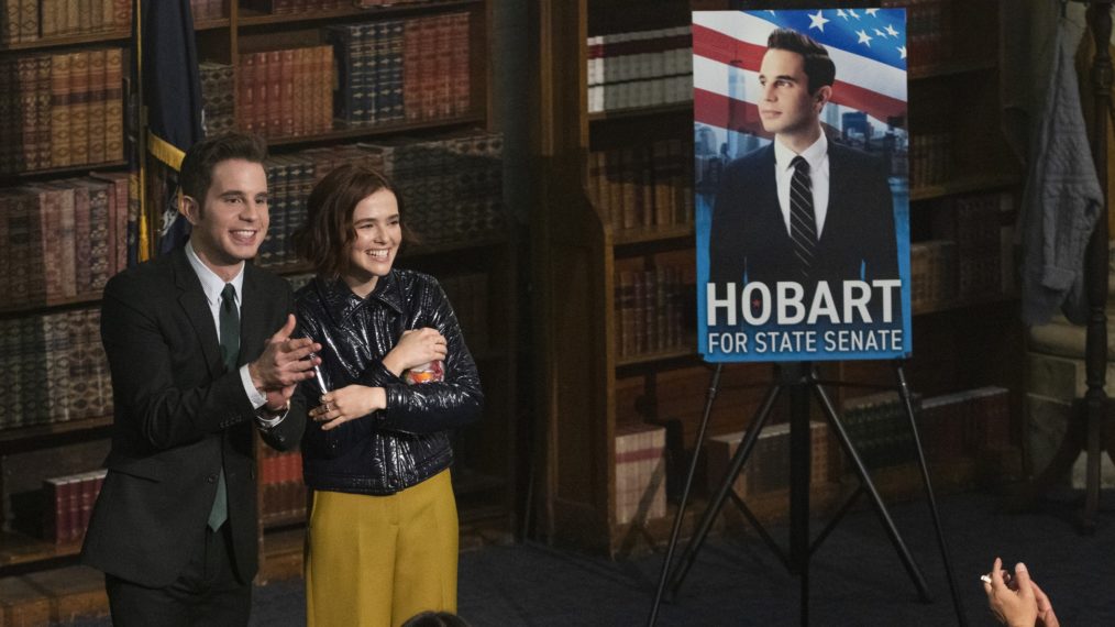 Ben Platt as Payton Hobart and Zoey Deutch as Infinity Jackson in The Politician