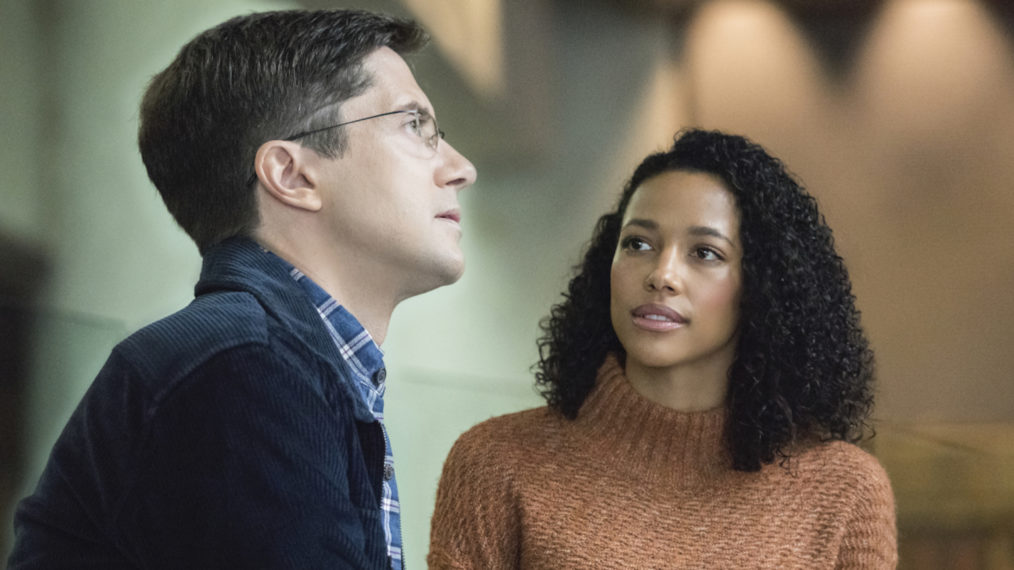 Topher Grace as Mark and Kylie Bunbury as Claudia in Twilight Zone - Season 2