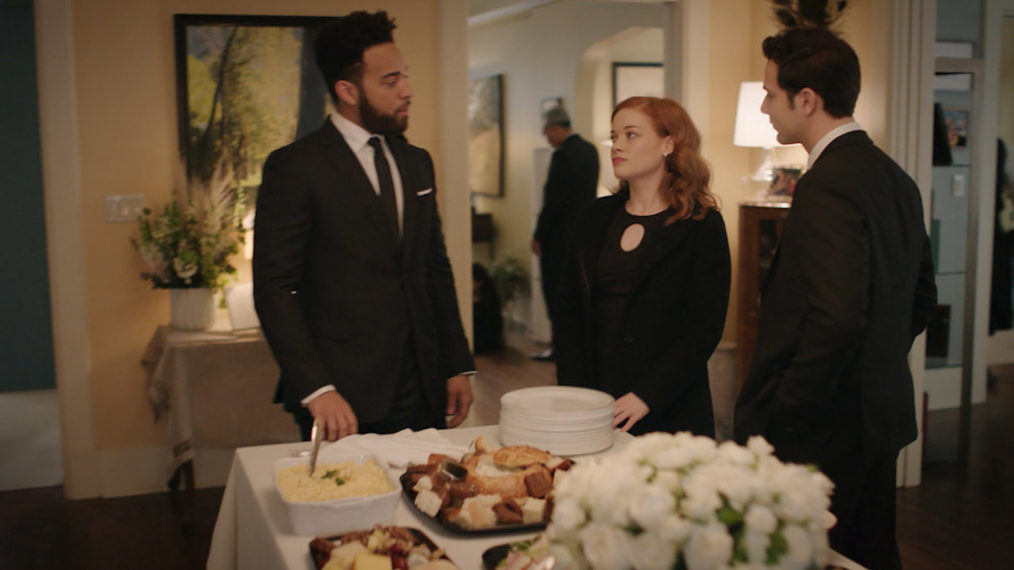 John Clarence Stewart as Simon, Jane Levy as Zoey Clarke, Skylar Astin as Max in Zoey's Extraordinary Playlist Why Renew Season 2 Love Triangle