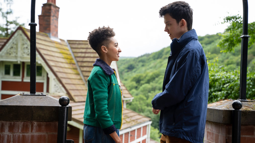 Patricia Allison and Asa Butterfield in Sex Education