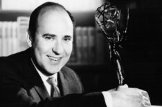 Carl Reiner with Emmy Award for winning for the Dick Van Dyke Show