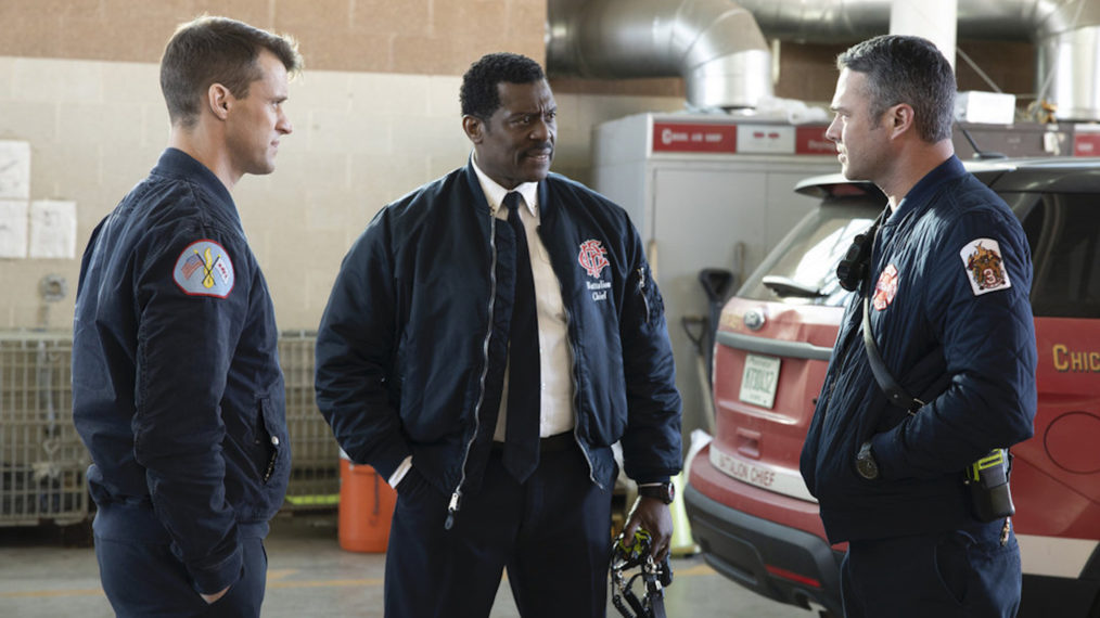 Jesse Spencer as Matthew Casey, Eamonn Walker as Wallace Boden, Taylor Kinney as Kelly Severide in Chicago Fire Season 9 - '51's Original Bell'