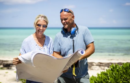 Renovation Island - Sarah and Bryan Baeumler look over plans