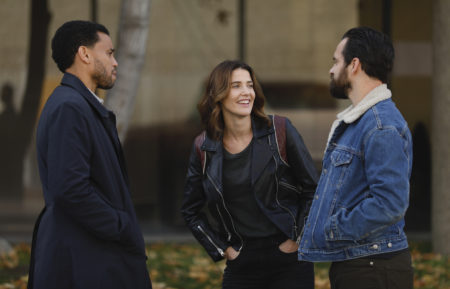 Stumptown - Season 2 Love Triangle - Michael Ealy, Cobie Smulders, Jake Johnson - Miles, Dex, Grey