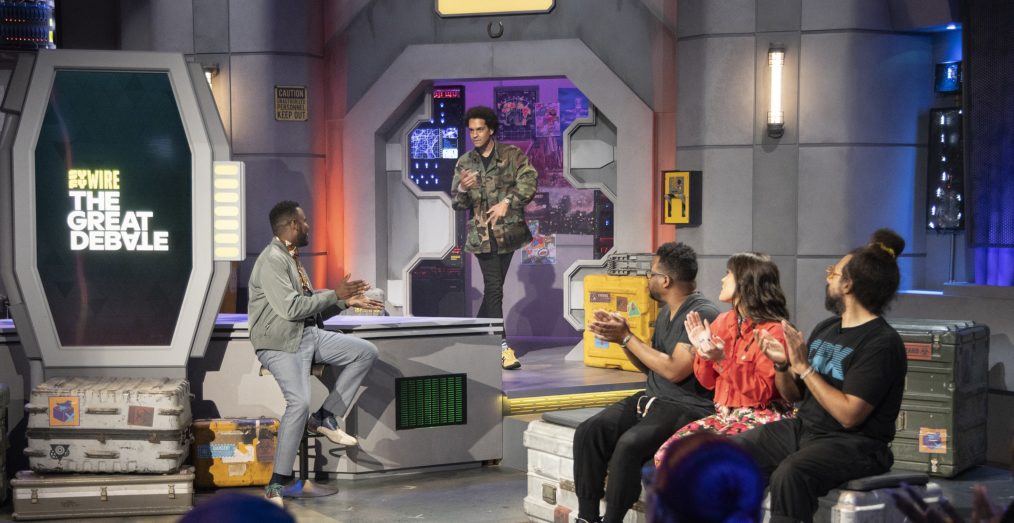 syfy The Great Debate Baron Vaughn Yassir Lester Open Mike Eagle Dani Fernandez Reggie Watts 