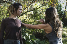 Shelby Flannery as Hope and Tasya Teles as Echo in The 100 - Season 7 Episode 4