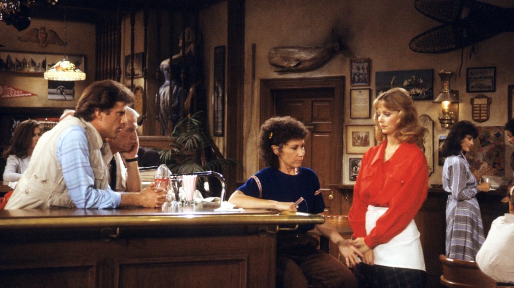 Cheers cast - Ted Danson, Nicholas Colasanto, Rhea Perlman, Shelley Long