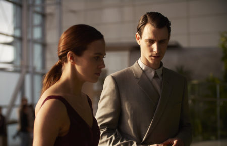 Jessica Brown Findlay and Harry Lloyd in Brave New World - Episode 9