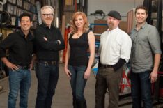 Grant Imahara, Adam Savage, Kari Byron, Jamie Hyneman, and Tory Belleci in Mythbusters - Season 11