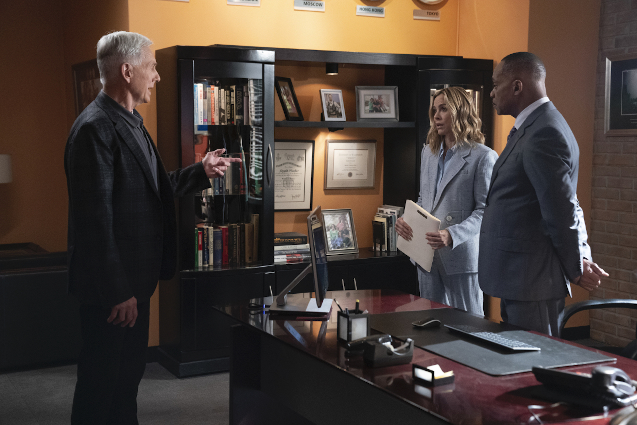 Mark Harmon Maria Bello Rocky Carroll NCIS Season 17 Gibbs Jack Vance