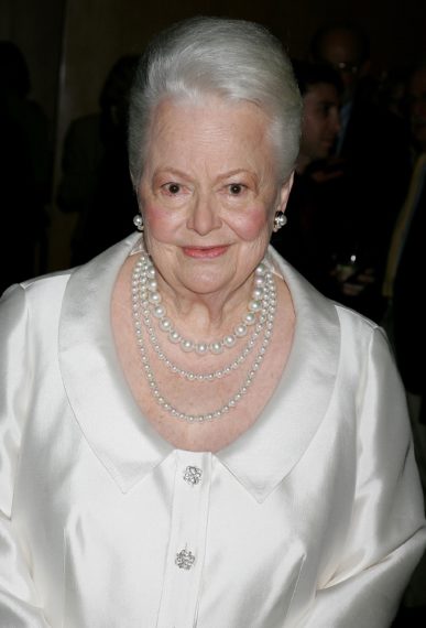 Olivia de Havilland attends the Academy of Motion Picture Arts and Sciences' tribute to Ms. de Havilland