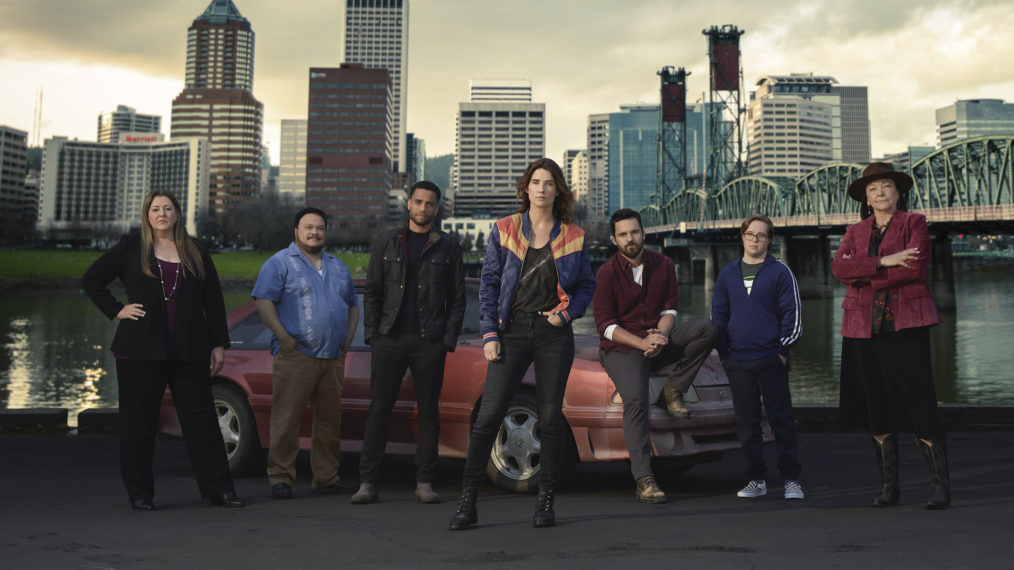 Stumptown Season 1 Cast - Camryn Manheim as Lieutenant Cosgrove, Adrian Martinez as Tookie, Michael Ealy as Detective Miles Hoffman, Cobie Smulders as Dex Parios, Jake Johnson as Grey McConnell, Cole Sibus as Ansel Parios, and Tantoo Cardinal as Sue Lynn Blackbird