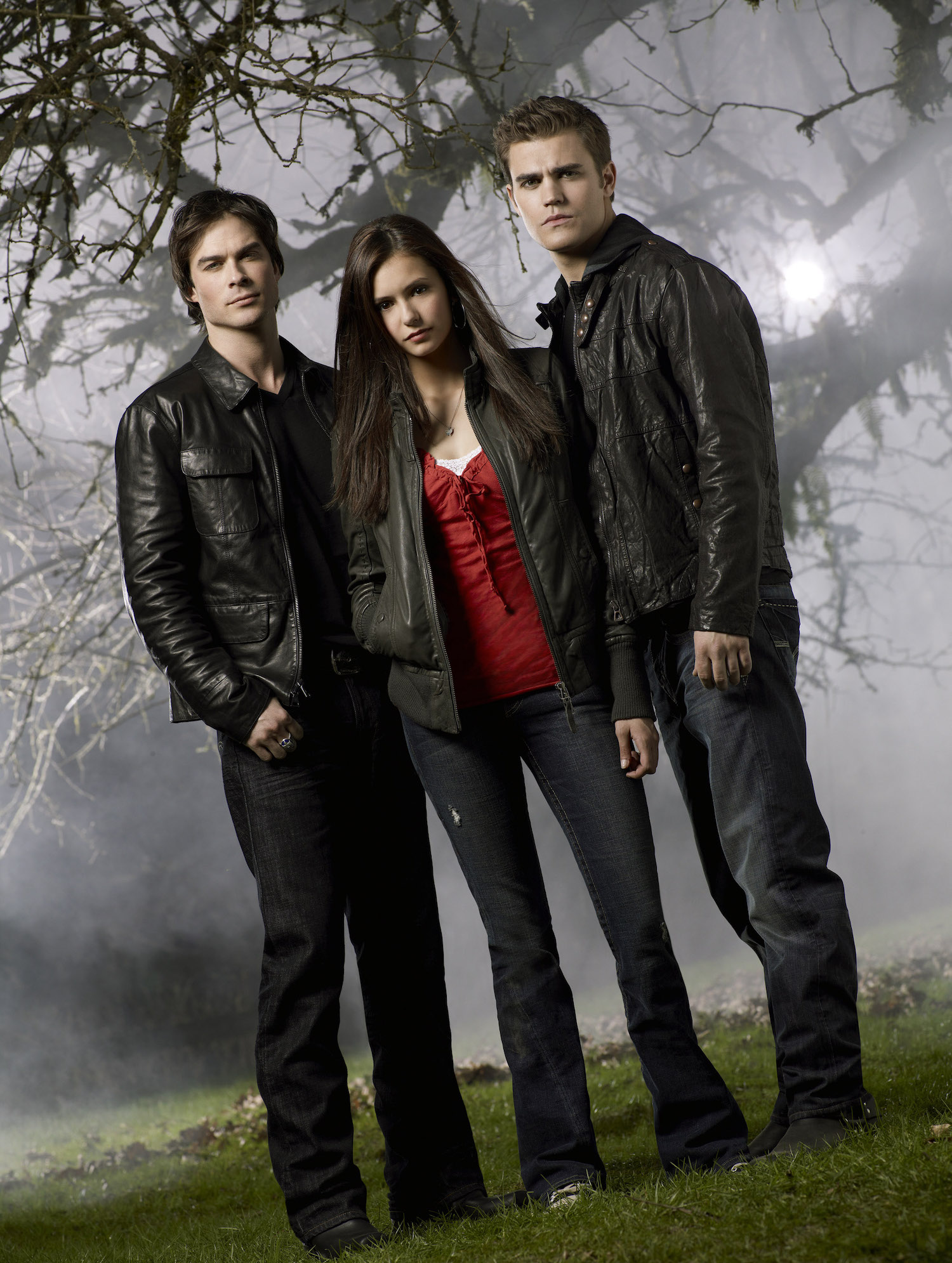 The Vampire Diaries Love Triangle Damon Elena Stefan - Ian Somerhalder, Nina Dobrev, Paul Wesley