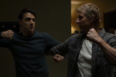 Ralph Macchio and William Zabka fighting in Cobra Kai