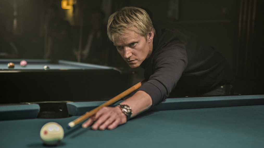 Marc Warren playing pool in Van der Valk