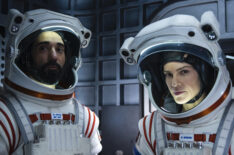Ray Panthaki and Hilary Swank in Away