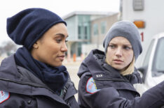 Annie Ilonzeh as Emily Foster, Kara Killmer as Sylvie Brett in Chicago Fire - Season 8