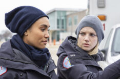 Annie Ilonzeh as Emily Foster, Kara Killmer as Sylvie Brett in Chicago Fire - Season 8