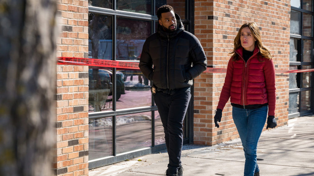 LaRoyce Hawkins as Officer Kevin Atwater, Marina Squerciati as Officer Kim Burgess - Chicago PD