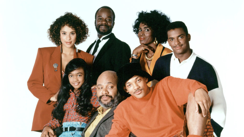 Karyn Parsons, Joseph Marcell, Janet Hubert, Alfonso Ribeiro, Tatyana Ali, James Avery, Will Smith on 'Fresh Prince of Bel-Air'