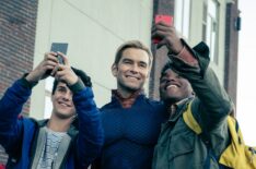 The Boys - Season 2 - Antony Starr as Homelander with fans taking selfies