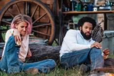 Jennifer Landon as Teeter and Denim Richards as Colby in Yellowstone - Season 3