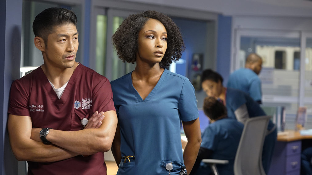 Brian Tee and Yaya DaCosta in Chicago Med as Ethan Choi and April Sexton