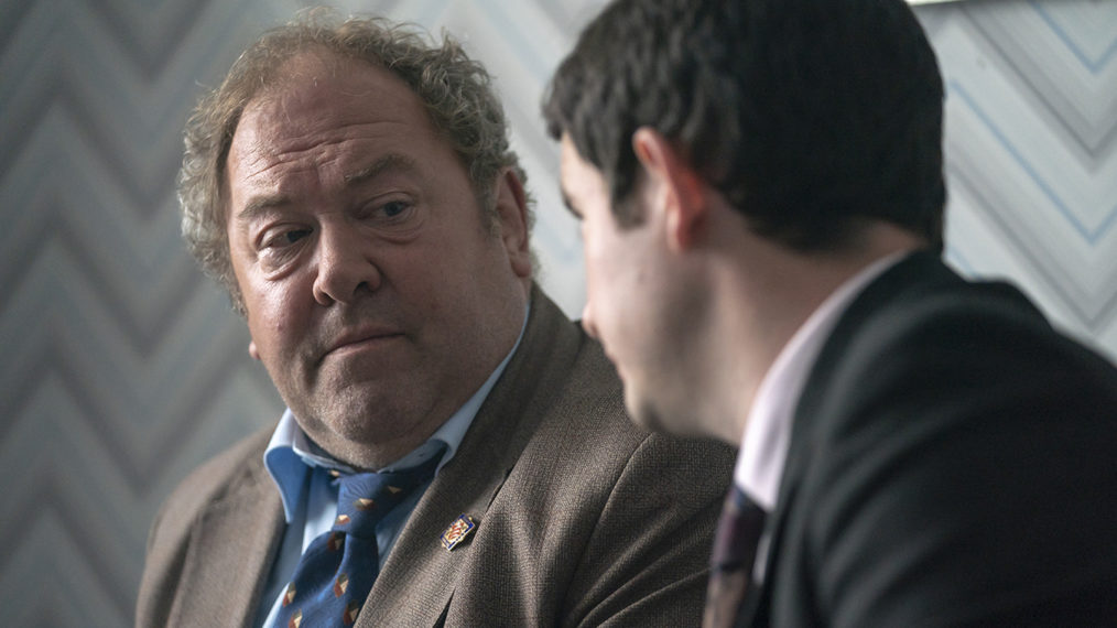 Mark Addy as Stan and Scott Reid as Mick in The Murders at White House Farm