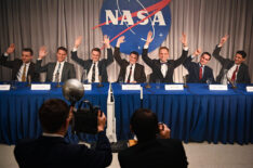 The Right Stuff Mercury Seven Cast - Micah Stock as Deke Slayton, Jake McDorman as Alan Shepard, Aaron Staton as Wally Schirra, Michael Trotter as Gus Grissom, Patrick J. Adams as John Glenn, Colin O’Donoghue as Gordon Cooper, and James Lafferty as Scott Carpenter