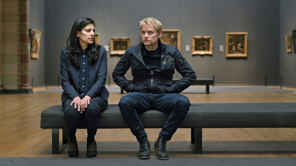 Vineeta Rishi and Marc Warren at the museum in Van Der Valk