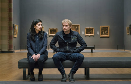 Vineeta Rishi and Marc Warren at the museum in Van Der Valk