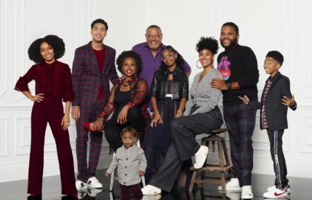 Yara Shahidi, Marcus Scribner, Jenifer Lewis, Austin and Berlin Gross, Laurence Fishburne, Marsai Martin, Tracee Ellis Ross, Anthony Anderson, Miles Brown of Black-ish - Season 6