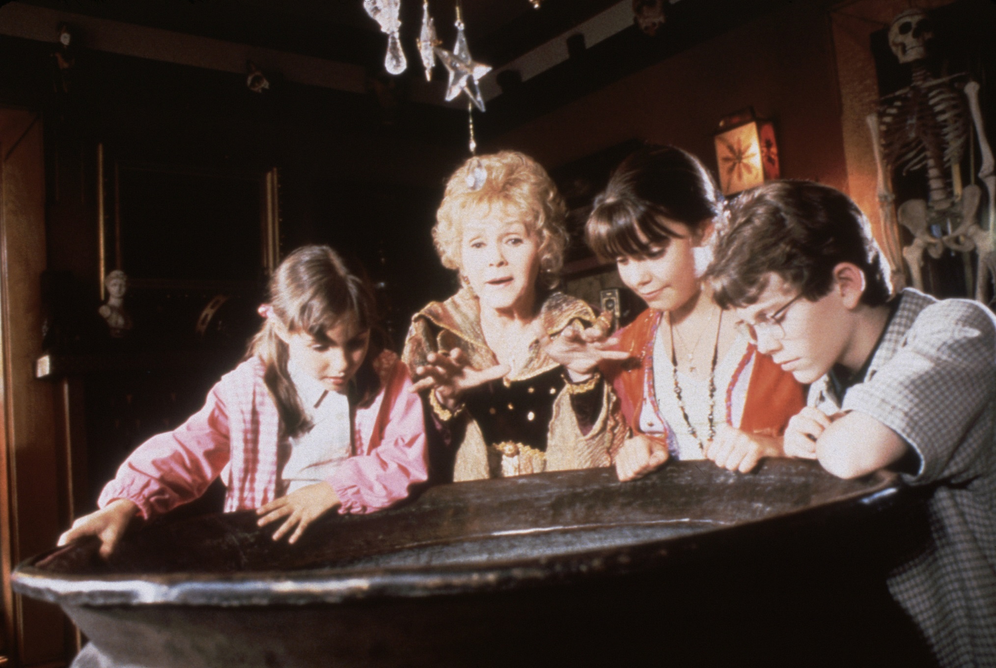 Halloweentown cast - Emily Roeske, Debbie Reynolds, Kimberly J. Brown, and Joey Zimmerman