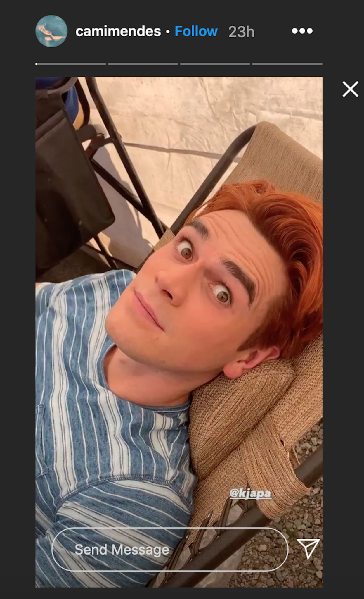 KJ Apa Riverdale Season 5 Set Camila Mendes Instagram