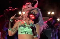 Lady Gaga performing at the 2020 MTV VMAs