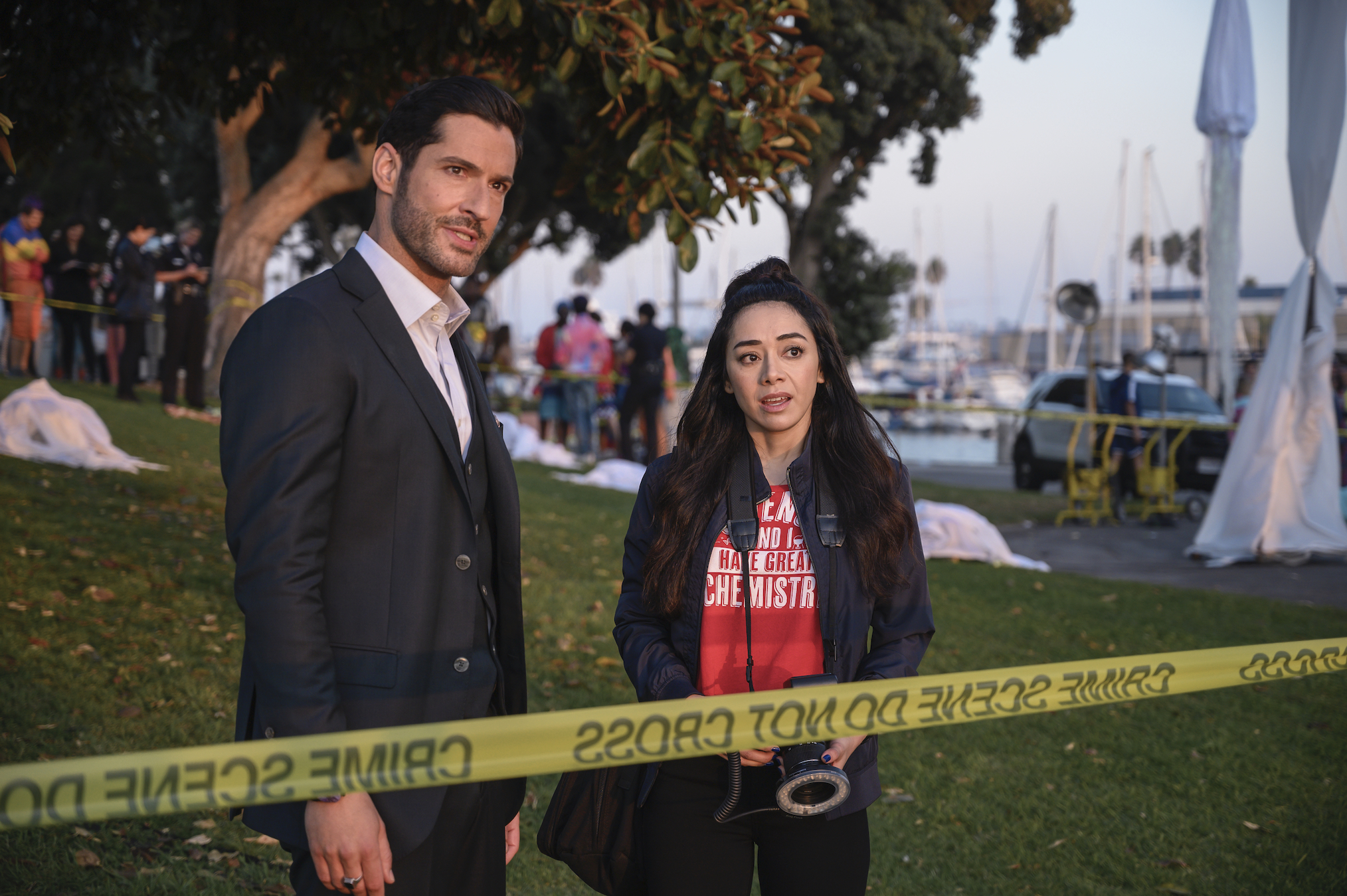 Tom Ellis Aimee Garcia Lucifer Season 5 Crime Scene Episode 6 Ella