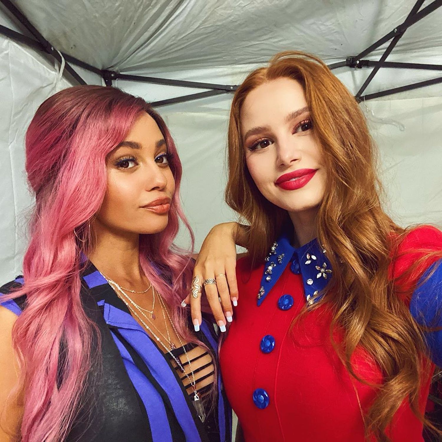 Riverdale - season 5 set - Vanessa Morgan and Madelaine Petsch